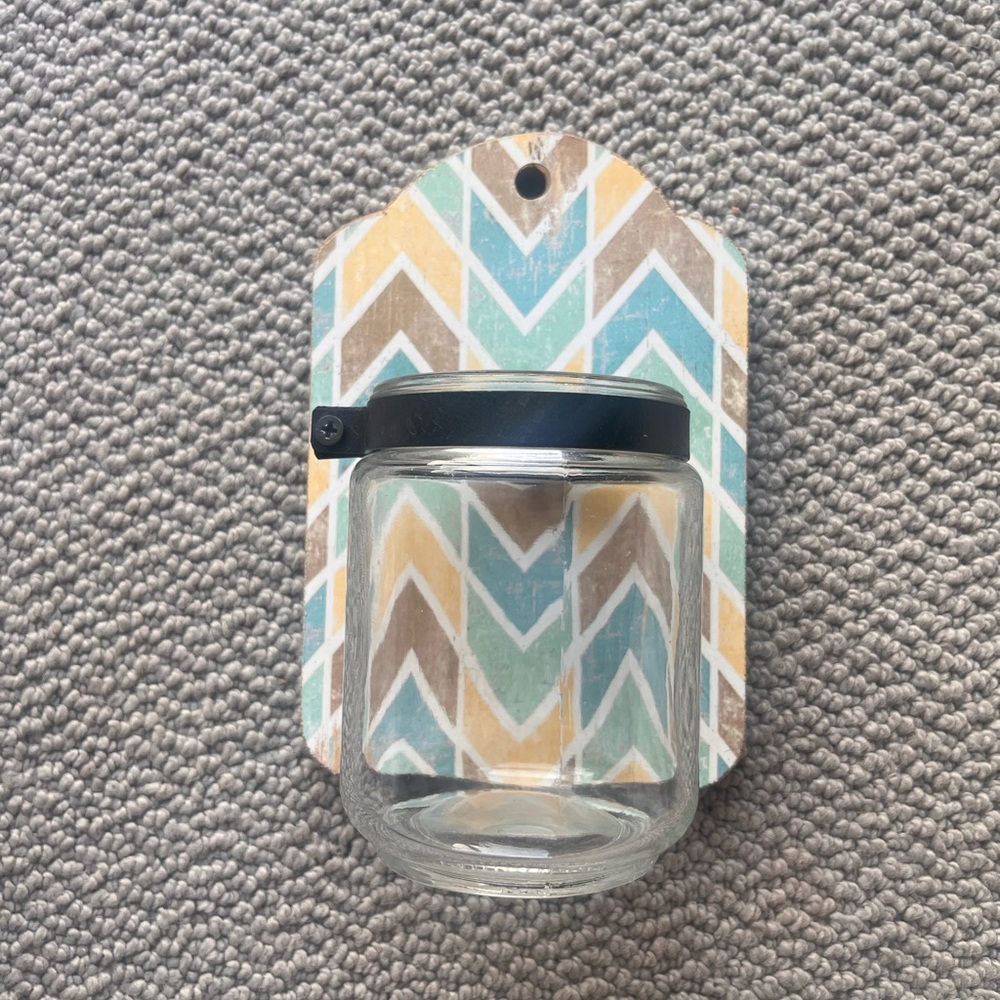 Chevron Patterned Wall-Mounted Jar
